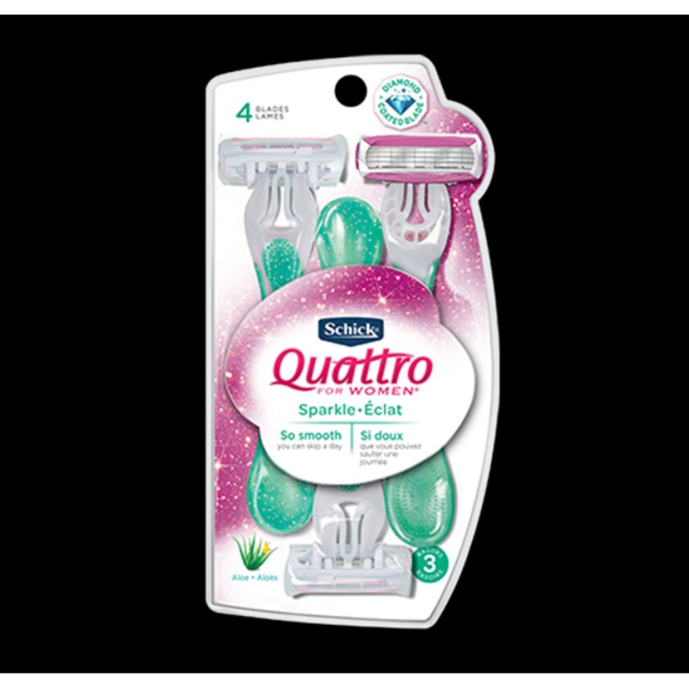 Schick Quattro For Women Sparkle Disposable Razor - 3 Count